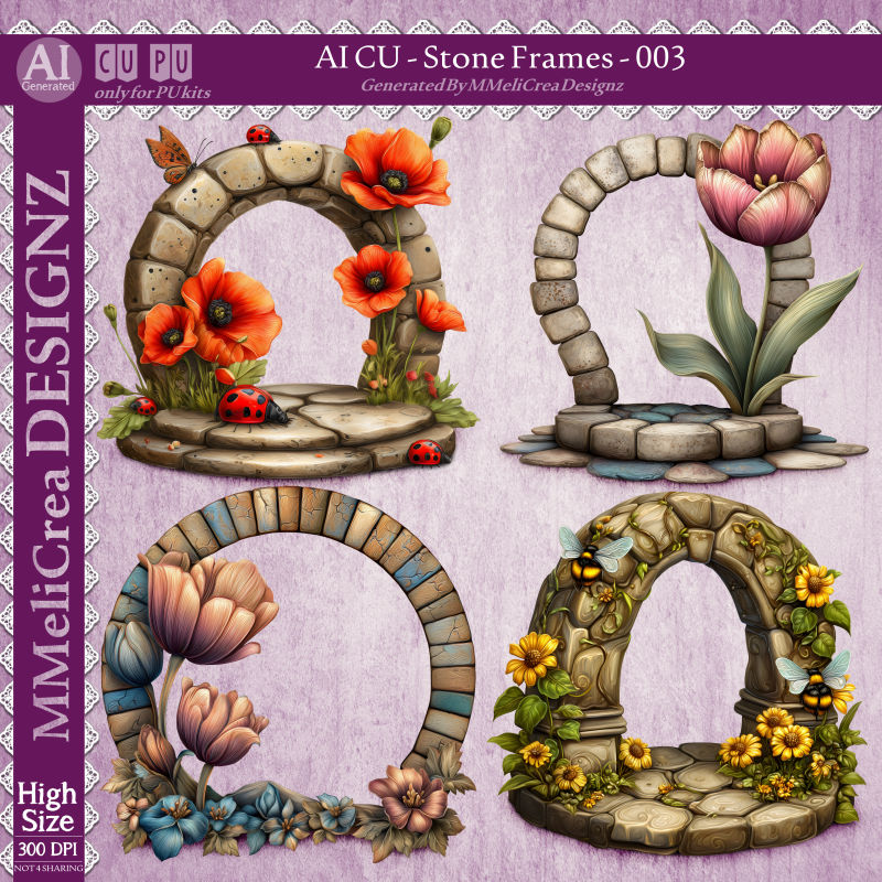 (image for) AI - Stone Frames - CU003 (CU4PU/PNG)